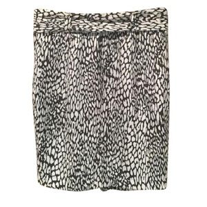 Zara Printed Black and White Wrap Skirt